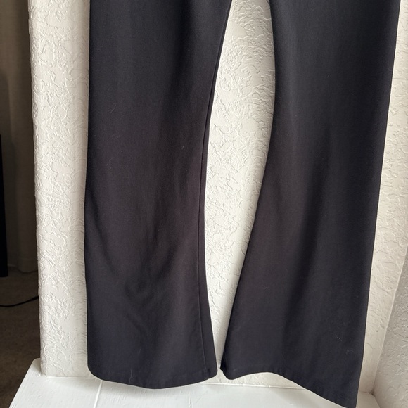 Y2K Victoria’s Secret PINK Rhinestone Black Fold-over Stretchy Flare Leggings L - Picture 3 of 8